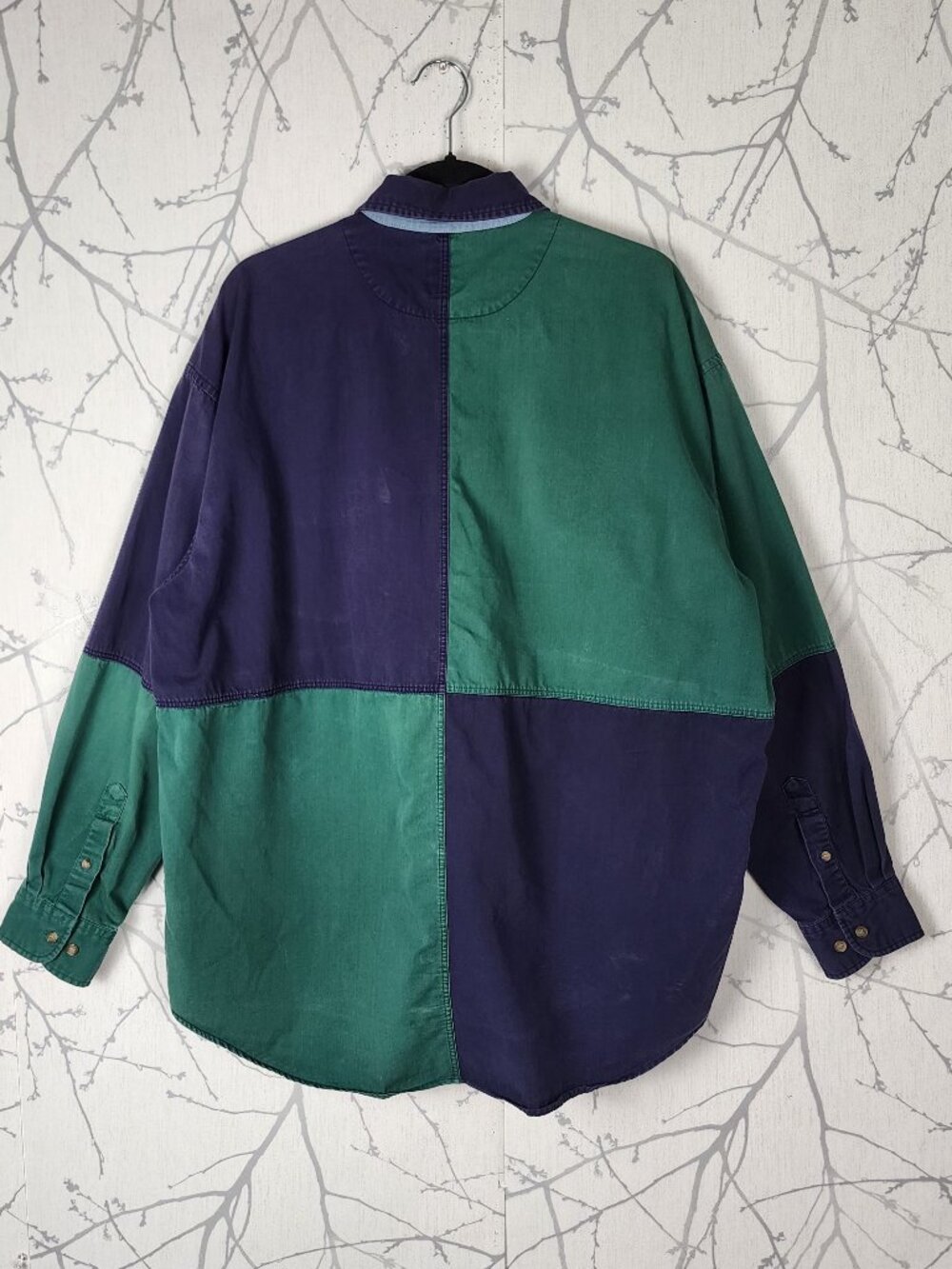 GAP VTG Retro Colorblock Cotton Button Down Shirt - Picture 3 of 5